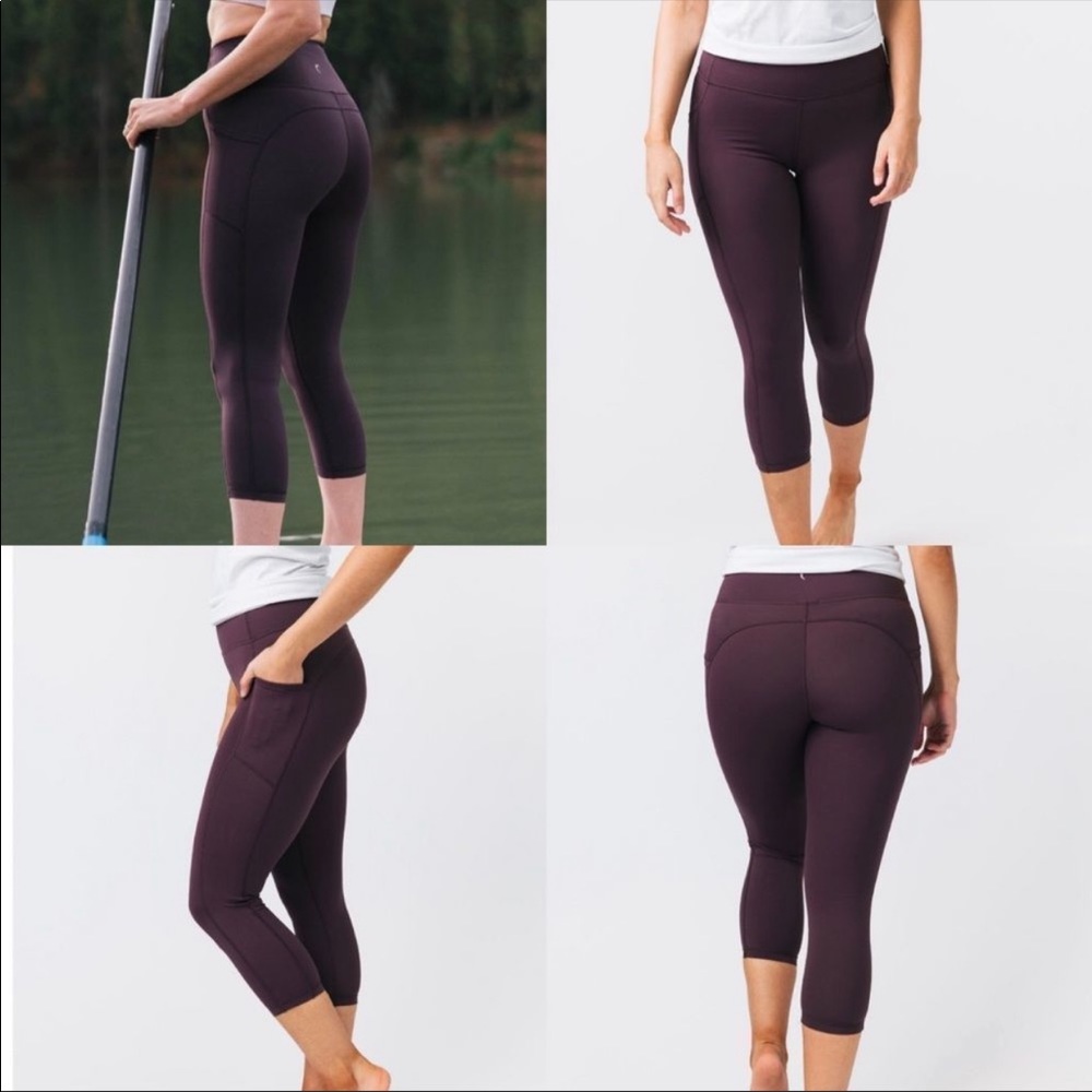 ZYIA Wine Pocket Brillant Hi-Rise Capri size 6-8